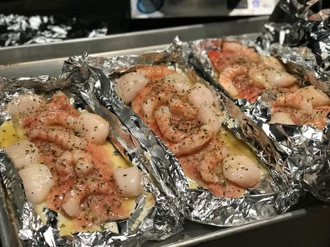 Salmon Scallops And Shrimp, Salmon With Scallops Recipe, Salmon And Scallops Recipe, Salmon And Scallops, Bay Scallop Recipes, Crawfish Recipes, Cajun Salmon, Shrimp Scallops, Salmon And Shrimp