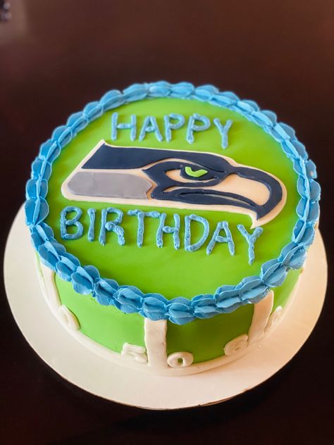 Seahawks Cake, Seattle Seahawks Football, Football Cake, Seahawks Football, Seattle Seahawks, Cake Ideas, Seattle, Birthday Cake, Happy Birthday