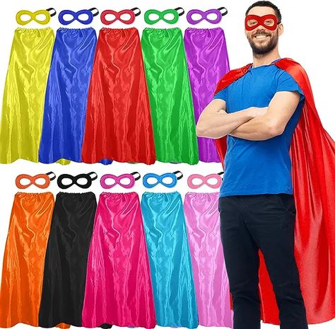 Adults Superhero Capes and Masks Bulk for Women Men Super Hero Costumes Halloweem Spirit Day 10 Pack Super Hero Capes, Super Hero Day, Purple Cape, Cape Costume, Superhero Masks, Superhero Capes, Halloween Costumes For Couples, Hero Costumes, Group Halloween Costumes