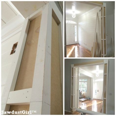 How to build decorative columns in a doorway Sawdust Girl, Decorative Columns, Interior Columns, House Trim, Interior Trim, Diy Home Improvement, Remodeling Projects, Home Improvement Projects, Moldings And Trim