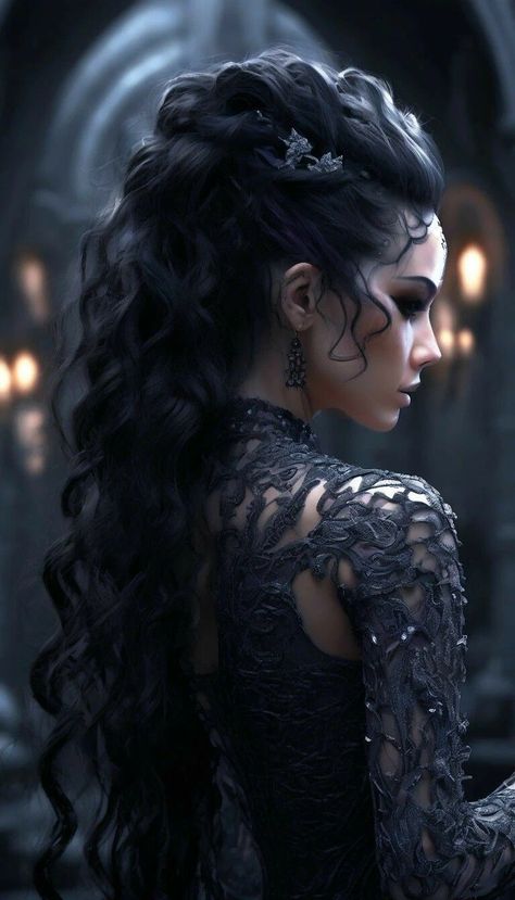 Gothic Hair Wedding, Gothic Wedding Hairstyles Brides, Vampire Goth Hairstyles, Dark Fairy Hair, Goth Wedding Hairstyles, Dark Hair Wedding Hairstyles, Gothic Wedding Hairstyles, Vampire Hairstyles For Women, Goth Wedding Hair