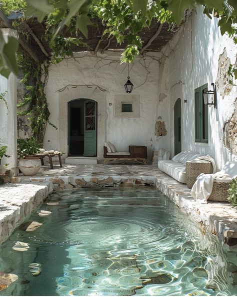 Mediterranean Pool, Dream Life House, Small Pool, Mediterranean Homes, Small Backyard Pools, Dream House Interior, Outdoor Swimming, House Goals, Pool Landscaping