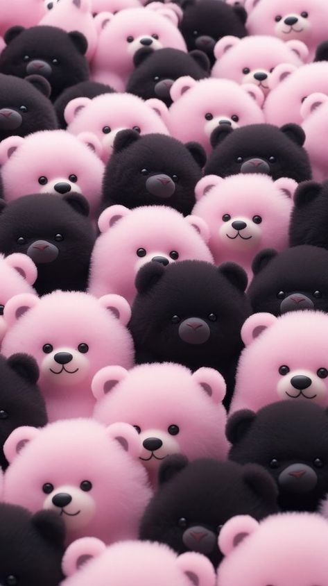 Fluffy pastel black bear toy backgrounds abundance. | free image by rawpixel.com / Jo Black With Pink Wallpaper, Black Teddy Bear Wallpaper, Cute Wallpapers Aesthetic Pastel Dark, Pink Teddy Bear Wallpaper, Black Cute Wallpaper, Black Wallpaper Cute, Wallpaper Teddy Bear, Pink Black Wallpaper, Aesthetic Bear