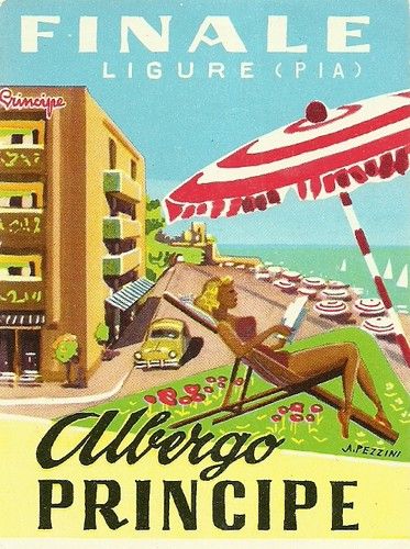 HOTEL PRINCIPE luggage DECO label (FINALE LIGURE).  ebay Vintage Italian Posters, Italy Hotel, Finale Ligure, Vintage Posters Travel, Hotel Ads, Old Hotel, Hotel Vacation, Hotel Poster, Italian Posters