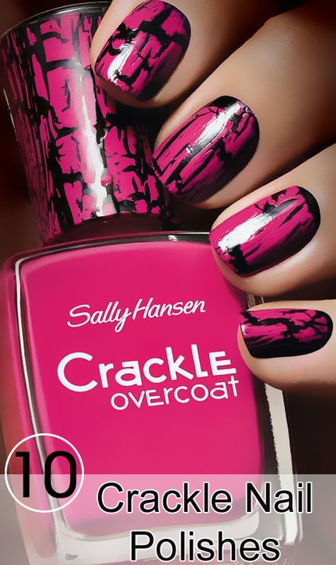 Crackle Nail Polish, Crackle Nails, Black Nail Art, Best Nail Polish, Cute Nail Art, Sally Hansen, Creative Nails, Manicure E Pedicure, Nail Polish Colors