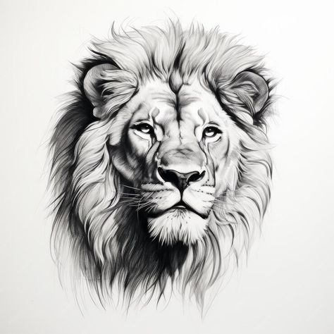 Premium AI Image | Hyperrealistic Black And White Lion Portrait Vector Painting Drawing Of A Lion, Vector Painting, Eco Friendly Clothing Brands, Lion Art Tattoo, Lion Sketch, Lion Portrait, Black And White Lion, Lion Head Tattoos, Lion Drawing