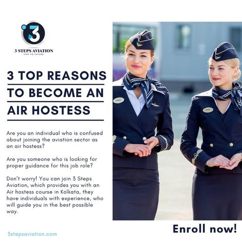 Are you an individual who is confused about joining the aviation sector as an air hostess? Are you someone who is looking for proper guidance for this job role? Know More- https://bit.ly/3DUzZKz #aviation #aviationtraining #flightattendantinstitute #airhostesstraining #cabincrewacademy #avgeek #soarwith3steps #3stepsaviation www.3stepsaviation.com Flight Attendant Interview Questions, Become A Flight Attendant, Air Hostess Training, Airline Cabin Crew, Aviation Training, Flight Attendant Uniform, Dream Motivation, Air Hostess, Basic Skin Care Routine