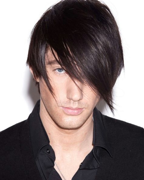 Medium length hairstyle for males. Long bangs. Long Fringe Hairstyles, Hairstyle Men, Change Hair, Mens Haircuts, Cool Hairstyles For Men, Emo Hair, Hair Salons, Long Bangs, Fringe Hairstyles