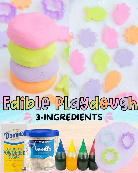 edible playdough pins. Edible Playdough Recipes, Edible Playdough Recipe, Play Doo, Edible Playdoh, Edible Play Dough Recipe, Edible Playdough, Babysitting Activities, Diy Mixes, Viral Recipes