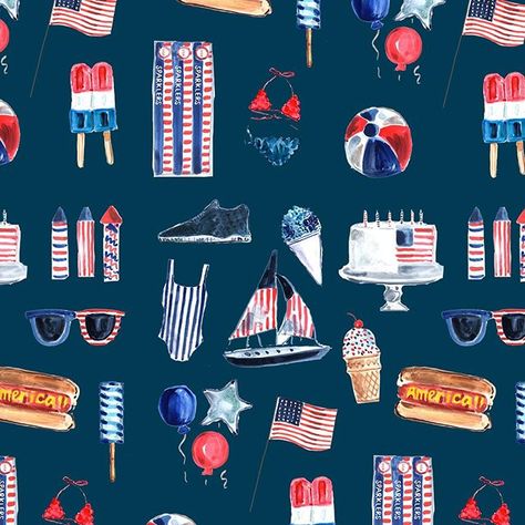 Evelyn Henson illustration July Playlist Cover, July Background, Evelyn Henson, Let Freedom Ring, Lock Screens, Patriotic Party, Iphone Backgrounds, Iphone Aesthetic, And July