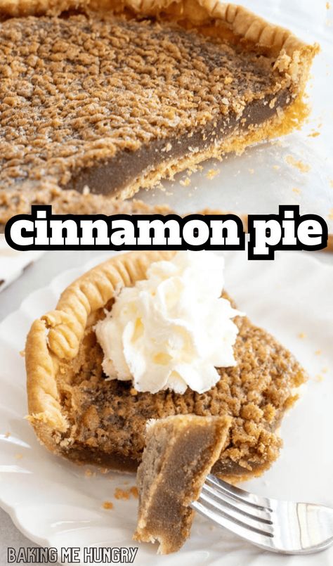 With the holiday season coming up soon, it's time to save this Cinnamon Pie Recipe. Not only does it take simple ingredients, but the cinnamon flavor will create the perfect warmth in your belly and holiday smells in your home. Cinnamon Cream Pie, Spiced Cinnamon Pie 12 Tomatoes, Spiced Cinnamon Pie, Super Easy Pie Recipes, Non Refrigerated Pies, Easy Fall Pie Recipes, Condensed Milk Pie Recipes, Quick And Easy Pie Recipes, Psych Recipes