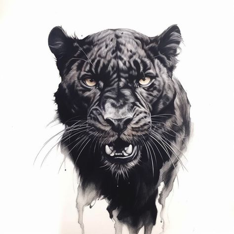 Panther Tattoos, Noir Tattoo, Black Panther Tattoo, Big Cat Tattoo, Jaguar Tattoo, Tier Tattoo, Panther Tattoo, Tiger Tattoo Design, Panther Art