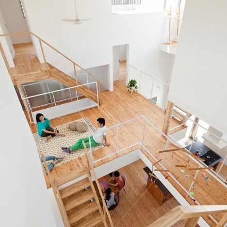 Share House LT Josai, Nagoya, by Naruse Inokuma Architects Co Housing, Stairs Architecture, House Architecture Design, Japanese House, Large Homes, 인테리어 디자인, Interior Architecture Design, Modern Architecture, A House