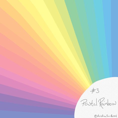 Rainbow Color palette for digital art, home decor, parties, events, holidays and more. #rainbow #rainbowaesthetic #pastel #pastelaesthetic #digitalart #colorpalette #colors #colorwheel Rainbow Color Palette Pastel, Soft Rainbow Palette, Prism Color Palette, Palette For Digital Art, Pastel Color Wheel, Pastel Rainbow Palette, Pastel Rainbow Color Palette, Rainbow Color Palette, Procreate Palette