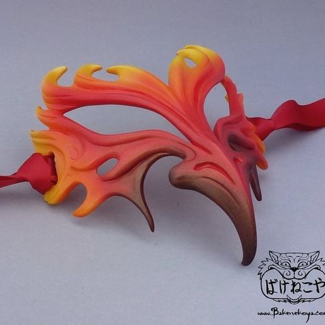 Phoenix mask - Flame. Bakenekoya.bigcartel.com  #phoenix #bird #Mask #costume #halloween #masquerade #fancydress Phoenix Mask, Fire Mask, Rogue Assassin, Bird Mask, Steampunk Inspiration, Mask Costume, Halloween Prop, Costume Masks, Halloween Masquerade