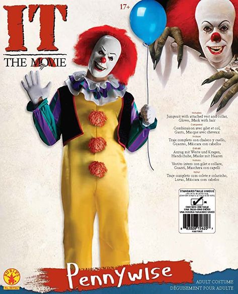 Amazon.com: Rubie's Adult It the Movie Pennywise Deluxe Adult Sized Costumes, As Shown, Standard US : Clothing, Shoes & Jewelry Scary Halloween Costumes For Men, Glitter Vest, Scary Clown Costume, Pennywise Halloween, It The Movie, Character Mask, Patriotic Accessories, Halloween Costumes For Men, It Pennywise