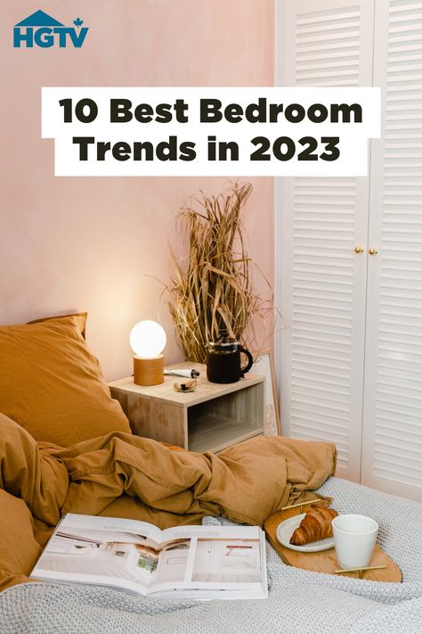 Pink bedroom with yellow bedding Sunset Boho Bedroom, 2023 Headboard Trends, Sunset Bedroom Aesthetic, 2023 Bedroom Trends, Dreamy Bedrooms Aesthetic, Sunset Bedroom, Trends In 2023, Lauren Miller, Bedroom Colour Palette