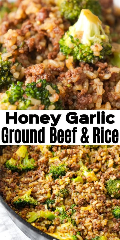 Honey Garlic Ground Beef, Rice With Broccoli, Ground Beef And Broccoli, Ground Beef And Rice, Rice And Broccoli, Ground Beef Rice, Healthy Ground Beef, Easy Ground Beef, Rice Recipes For Dinner