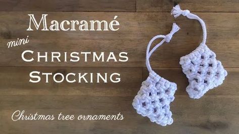 Macrame Stocking Ornament, Macrame Christmas Stocking Diy, Macrame Stocking Diy, Macrame Christmas Decorations Tutorial, Macrame Christmas Decorations Diy, Macrame Christmas Stocking, Macrame Stocking, Macrame Christmas Decorations, Make Your Own Christmas Ornaments