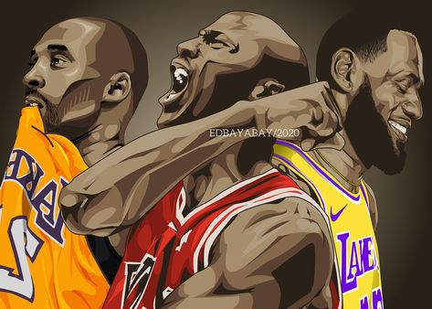 NBA Players of all time (Jordan, Kobe, LeBron) Jordan Kobe Lebron, Kobe Jordan, Lebron Kobe Jordan, Infinite Painter, Kobe Lebron, Best Nba Players, Shadow The Hedgehog, Nba Players, Design Illustration