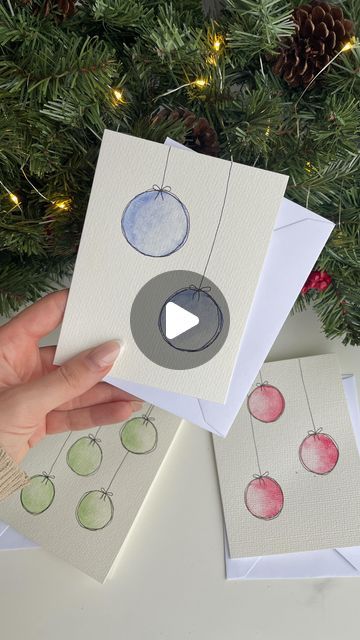 Kira Goode, 12 Days Of Christmas Crafts, Xmas Watercolor, Watercolour Christmas Cards, Watercolour Christmas, Diy Gift Card, Watercolor Christmas Cards, Craft Day, Diy Christmas Cards