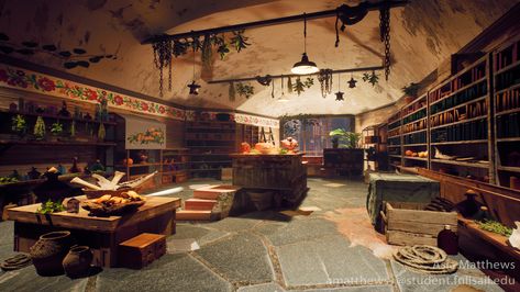 ArtStation - Fantasy shop Fantasy Magic Shop, Fantasy Interior, Fantasy Shop, Fantasy Magic, Substance Painter, Magic Shop, Food Store, The Scene, Pin It