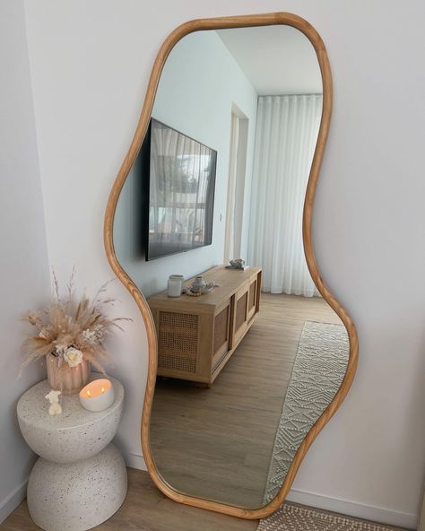 Transform your space with our wavy mirrors—where art meets function. Their unique design adds a touch of flair and sophistication, making them a sought-after statement piece in any home. #wavymirror #vandersmirrors #artmirror #art #design Chic Dressing Room, Wavy Mirror, Mirror Design Wall, Mirror On The Wall, Apartment Decor Inspiration, Living Room Mirrors, Awesome Bedrooms, Mirror Designs, Home Decor Furniture