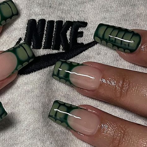 GEL-X NAILS (RIVERSIDE, CA) (@myprettyset) posted on Instagram: “green croc #gelnails #gelxnails #gelxapres #apresgelx #après #riversidenails #inlandempirenails #nails #nailsofinstagram #nailartist…” • Dec 23, 2021 at 1:22am UTC Green Croc Nails, Croc Nails, Acrylic Nails Yellow, Manicure Ideas, Crystal Nails, Fire Nails, Nails Inspo, Dope Nails, Feminine Energy