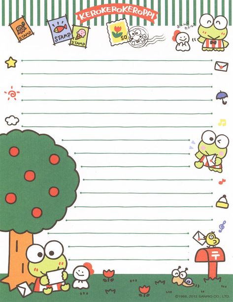 Letter Paper Printable, Kawaii Printables, Stationary Printable, Memo Pad Design, Hello Kitty Printables, Writing Paper Printable Stationery, Note Writing Paper, Writing Paper Printable, Memo Notepad