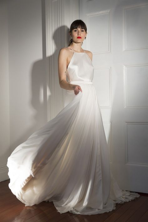 Halfpenny London Bridal & Wedding Dress Collection Spring 2019 Halterneck Wedding Dress, Colored Wedding Gowns, Western Wedding Dresses, Timeless Wedding Dress, Paris London, Classic Wedding Dress, Blog Inspiration, Best Wedding Dresses, Wedding Dresses Romantic