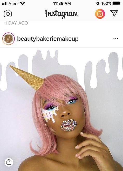 Ice Cream Costume Makeup, Ice Cream Eye Makeup, Ice Cream Halloween Makeup, Ice Cream Costume Women, Melted Ice Cream Costume, Ice Cream Make Up, Halloween Costume Ice Cream, Ice Cream Makeup Looks, Candy Makeup Look