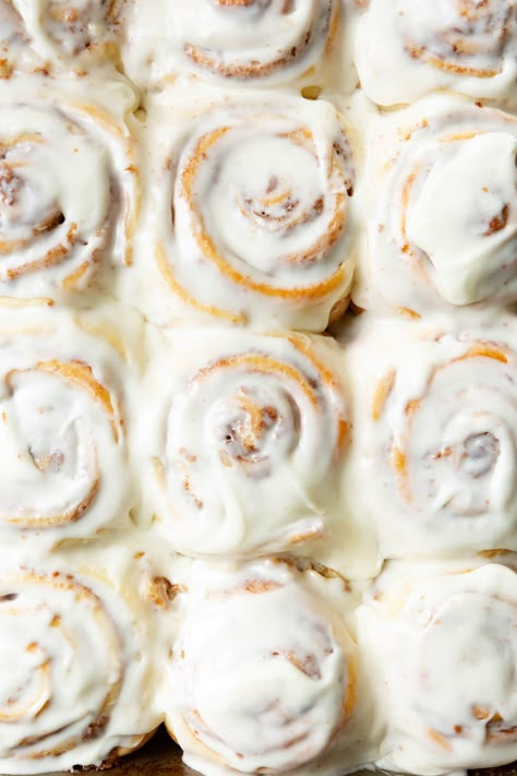 Cinnamon rolls that are soft and fluffy with a perfect sweet glaze. #cinnamonrolls #sweetrolls #homemadecinnamonrolls Fluffy Cinnamon Rolls Recipe, Soft And Fluffy Cinnamon Rolls, Best Homemade Cinnamon Rolls, Orange Sweet Rolls, Cinnamon Waffles, French Toast Waffles, Fluffy Cinnamon Rolls, Oh Sweet Basil, Breakfast Baking