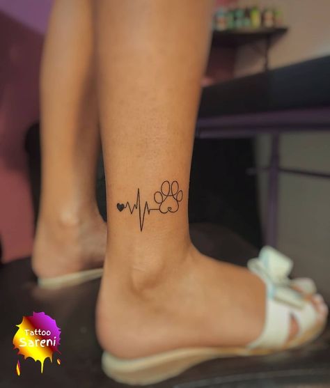 25 Heartbeat Tattoo Ideas You Will Instantly Fall In Love With |  mini couple tattoo design Dog Heartbeat Tattoo, Heart Monitor Tattoo, Heartbeat Tattoo Ideas, Tattoo Heartbeat, Couple Tattoo Design, Heartbeat Tattoos, Lifeline Tattoos, Pulse Tattoo, Heartbeat Tattoo Design