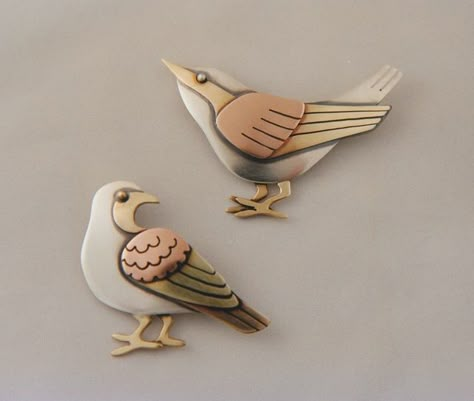 Ahlene Welsh - Jewelry Gallery - Jewelry Gallery - Ganoksin Orchid Gallery Jewelry, Modern Silver Jewelry, Jewelry Gallery, Bird Pins, Mixed Metal Jewelry, Ceramic Birds, Bird Jewelry, Themed Jewelry, Jewelry Photography