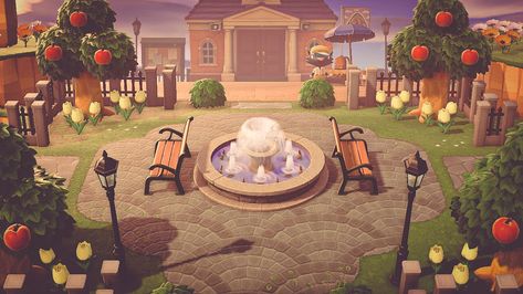 Animal Crossing Island Ideas Plaza, Plaza Design, Animal Crossing 3ds, Animal Crossing Guide, Animal Crossing Wild World, Qr Codes Animal Crossing, Theme Nature, Deco Nature, Animal Crossing Villagers