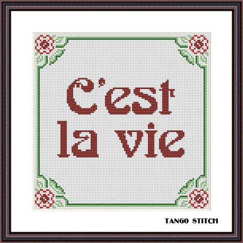 C’est la vie French It’s life sarcastic quote cross stitch pattern – Tango Stitch Cross Stitch Embroidery Designs, French Cross Stitch, Quote Cross Stitch, French Quote, Funny French, Easy Cross Stitch Patterns, Simple Embroidery Designs, Stitch Shop, Simple Cross