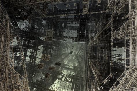 megastructure Mega Structure, Apocalyptic City, Traditional Games, Scary Art, Mechanical Design, Dieselpunk, Environmental Art, Surreal Art, Detailed Image