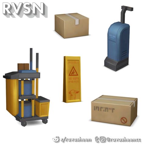 RVSN — Supplies Party Clutter Set As much as I love... Sims Furniture, Cc Packs, Sims 4 Clutter, Clean Fashion, Super Market, Broom And Dustpan, Sims 4 Cc Packs, Moving Boxes, Sims 4 Cc Furniture