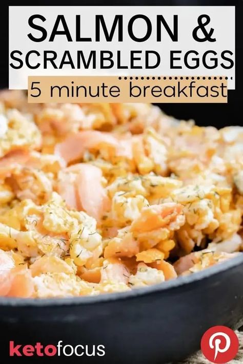 Smoked Salmon Breakfast Scramble is quick salmon keto breakfast to make in under 5 minutes that's low carb and loaded with protein and healthy fats. This surprisingly delicious breakfast will keep you satisfied throughout the day! Salmon Keto, Smoked Salmon Breakfast, Healthy Low Carb Breakfast, Low Carb Salmon, Salmon Breakfast, Breakfast Scramble, Quick Salmon, Lox And Bagels, Smoked Salmon Recipes