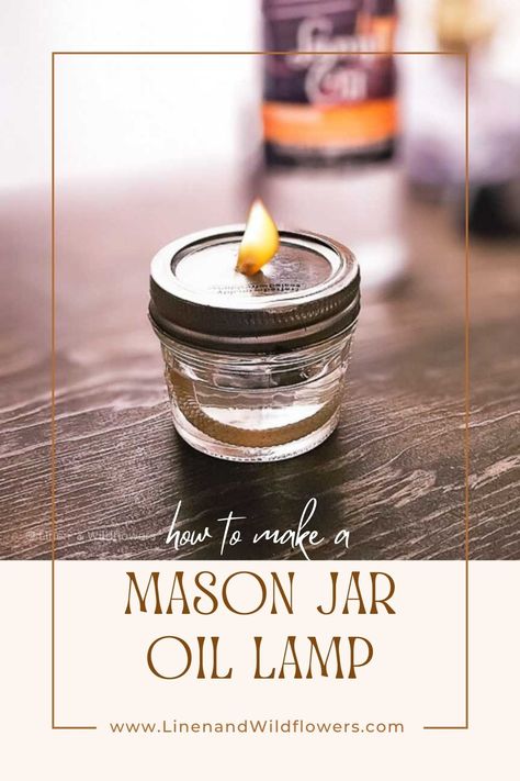 How to make a mason jar oil lamp is so easy to make. You can make a beautiful mason jar oil lamp with just a few accessories in no time. Diy Mason Jar Oil Candles, Diy Oil Candles Mason Jars, Mason Jar Oil Lamp Diy, Diy Oil Lamp, Mason Jar Oil Lamp, Mason Jar Oil Candle, Wick Tabs, Canning Food, Canning Food Preservation