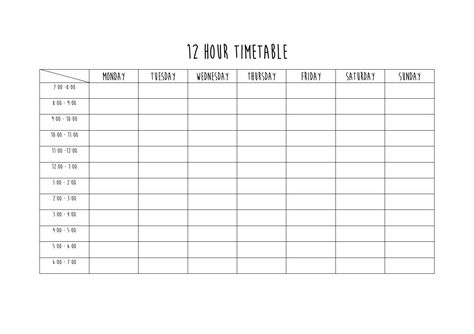 12 Hour Schedule Templates For several circumstances, you can demand a calendar that will be more than simply a new monthly or yearly option. Calendars are a good daily prompt f... 12 Hour Study Schedule, Study Timetable Template, Class Schedule College, Study Plan Template, Marketing Calendar Template, Study Timetable, Timetable Template, Weekly Planner Free Printable, School Timetable