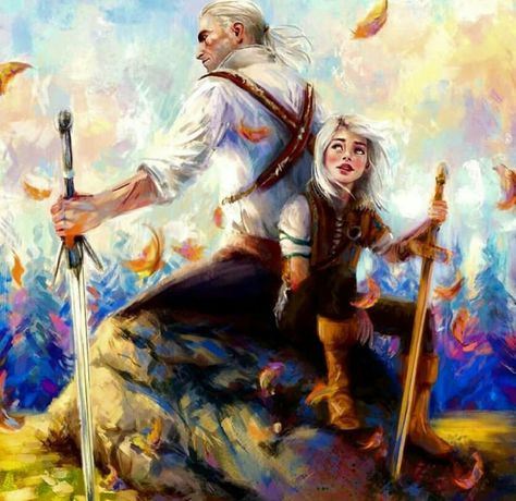 Like father, like daughter The Witcher Art, Geralt And Ciri, Witcher Wallpaper, The Witcher Game, The Witcher Wild Hunt, The Witcher Geralt, The Witcher Books, Witcher Art, Yennefer Of Vengerberg