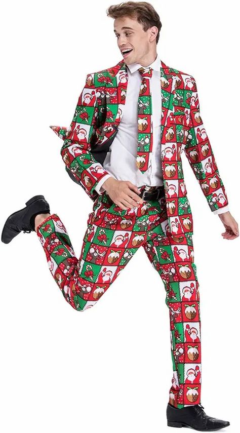 Dive into a world of unique and creative men's Halloween costumes! This pin showcases the latest trends and timeless classics for gents. Mens Christmas Party Suit Funny Costume Novelty Xmas Jacket Trousers with Tie Expensive Suits, Halloween Costumes For Men, Christmas Jacket, Funny Costume, Christmas Suit, Costumes For Men, Santa Candy, Color Personality, Matching Patterns