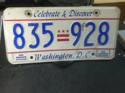 James Bregenzer vintage license plate collection - License Plate Tag Vintage Washington DC 835 928 "Celebrate & Discover" Rough Vintage Washington Dc, Vintage License Plates, Plate Collection, Car License, Car License Plate, License Plates, Window Stickers, Vintage Tags, License Plate