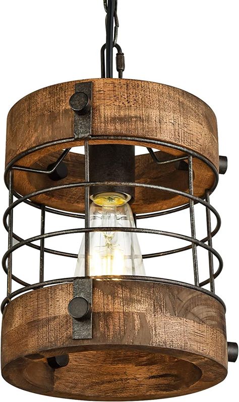 Modern Farmhouse Chandelier, Bar Dining Room, Dining Room Restaurant, Farmhouse Chandeliers, Metal Light Fixture, Rustic Light Fixtures, Cage Pendant Light, Foyer Hallway, Wooden Chandelier