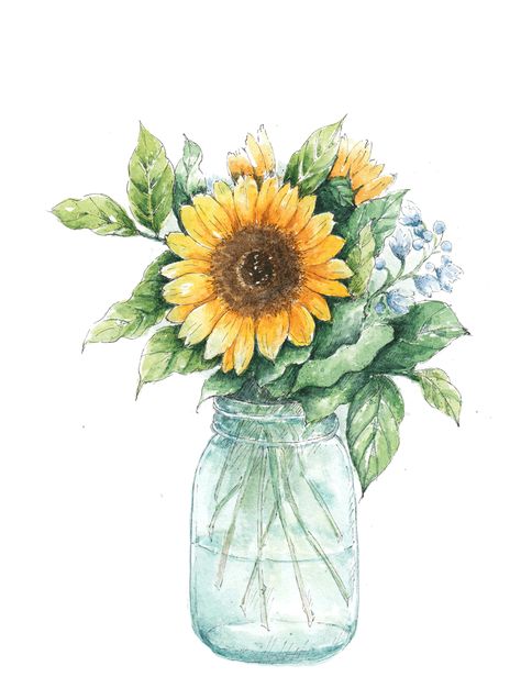 Zicxa Photos Vase Of Sunflowers, Watercolor Pencil Art, Sunflower Drawing, Diy Watercolor Painting, Decoupage Vintage, Watercolor Flower Art, Flower Art Images, 수채화 그림, Watercolor Art Lessons