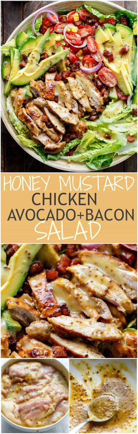 Salad Taco, Salad Macaroni, Resep Salad, Honey Mustard Dressing, Bacon Salad, Honey Mustard Chicken, Mustard Chicken, Mustard Dressing, Makanan Diet