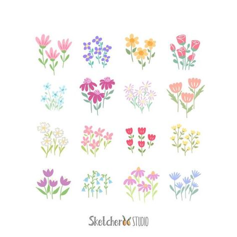 Small Flower Drawings, Crayon Doodles, Aesthetic Clipart, Blue Clipart, Simple Flower Drawing, Candle Painting, Flowers Black And White, Black And White Clipart, Coloring Pages Ideas