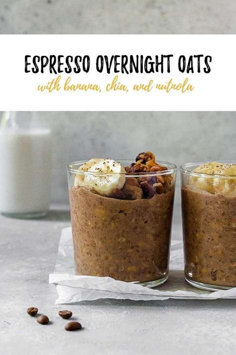 ESPRESSO OVERNIGHT OATS! Make breakfast in 5 minutes with this overnight oats recipe - perfect for quick mornings where you need a pick-me-up! #overnightoats #coffee #espresso | hungrybynature.com Espresso Overnight Oats, Nature Recipes, Gaps Diet Recipes, Mango Chia Pudding, Slow Cooker Breakfast, Banana Overnight Oats, Healthy Low Calorie Meals, Make Breakfast, Snack Craving