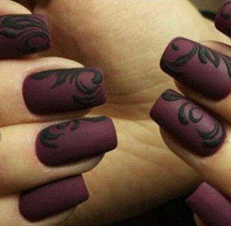 Warning: These nail art ideas may cause extreme jealousy and an overwhelming desire to promptly schedule your next appointment at the salon! So, if you’re not prepared to have the most enviable nails in town, it may be best to turn back now. . .  . Nail Designs Cool, Steampunk Nails, Burgundy Acrylic Nails, Art Nail Designs, Kids At Heart, Lace Nails, Goth Nails, Matte Nails Design, Pretty Nail Art Designs